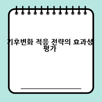 기후변화 적응 전략의 효과성 평가
