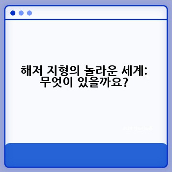 해저 지형의 놀라운 세계: 무엇이 있을까요?