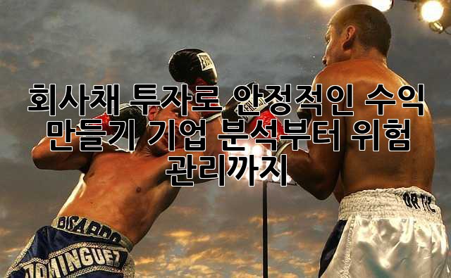 회사채 투자로 안정적인 수익 만들기: 기업 분석부터 위험 관리까지