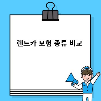 렌트카 보험 종류 비교