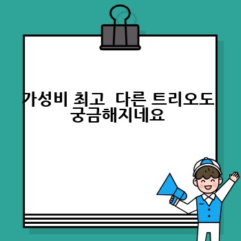 가성비 최고  다른 트리오도 궁금해지네요