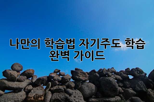 나만의 학습법, 자기주도 학습 완벽 가이드