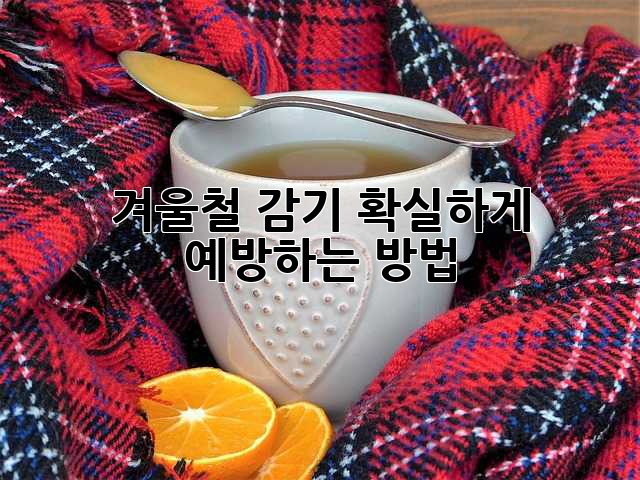 겨울철 감기, 확실하게 예방하는 방법!