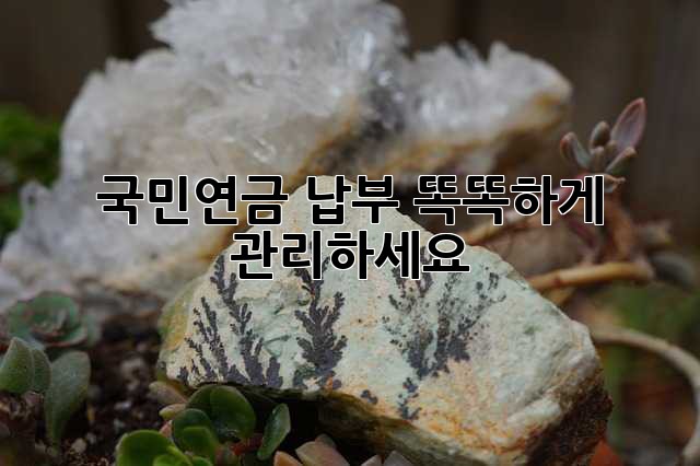 국민연금 납부, 똑똑하게 관리하세요!