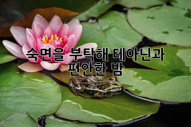 숙면을 부탁해! 테아닌과 편안한 밤