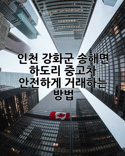 인천 강화군 송해면 하도리 중고차 안전하게 거래하는 방법